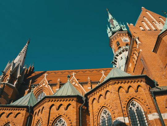 orange and gray church